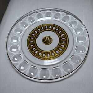 VTG Mid-Century Culver Ltd Plate Heavy 22k Gold Enamel Jeweled Medallion France
